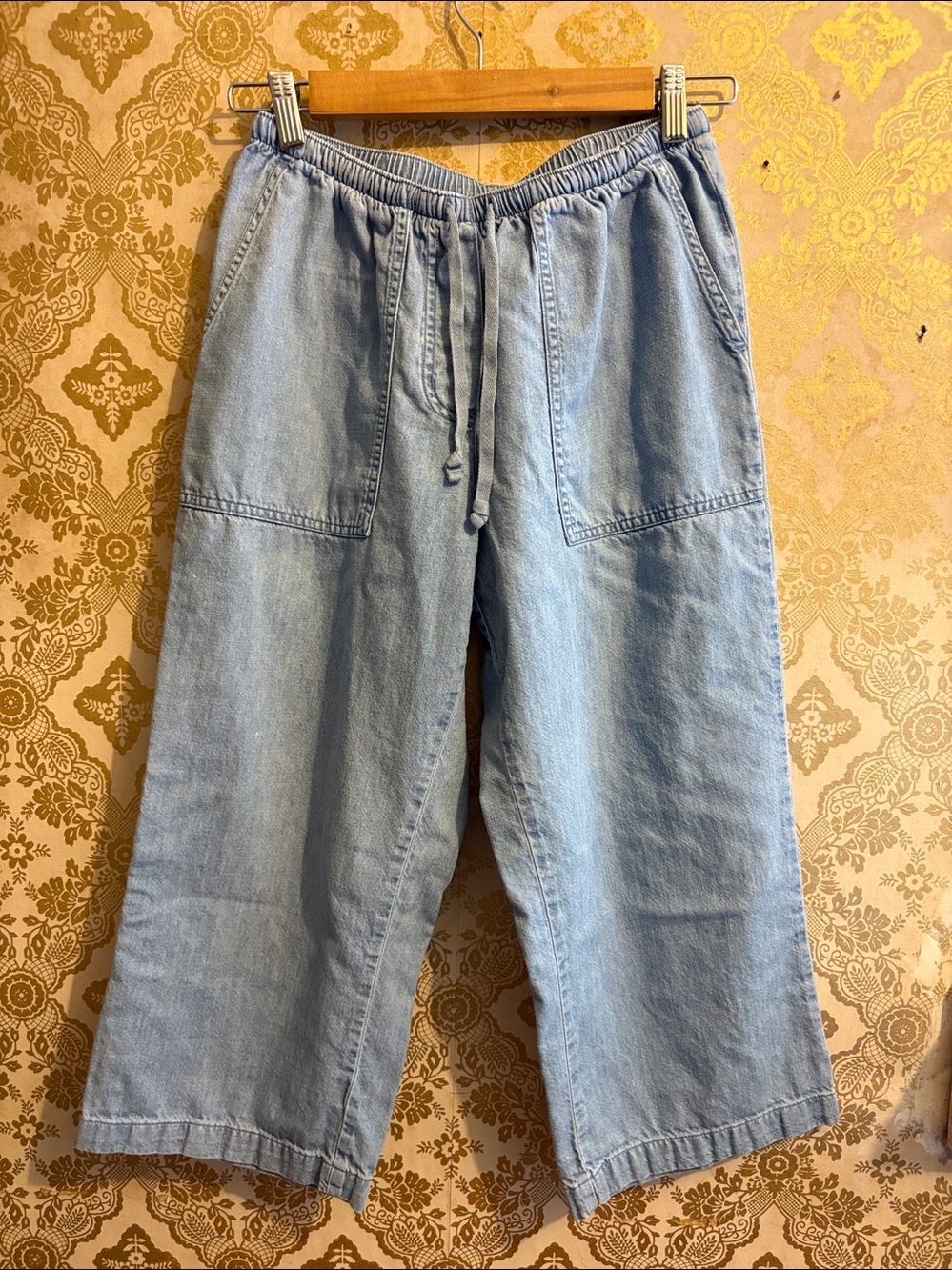 L.L.Bean Classic Fit Chambray Cropped Pants
